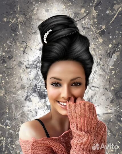 Портрет по фото на холсте дрим арт, love is, боке