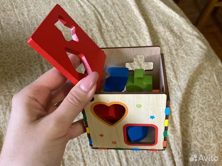 Развивающие игрушки сортер деревянный куб