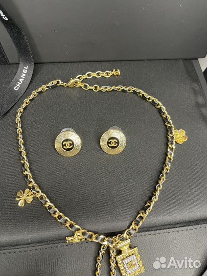 Chanel колье цепочка серьги браслет