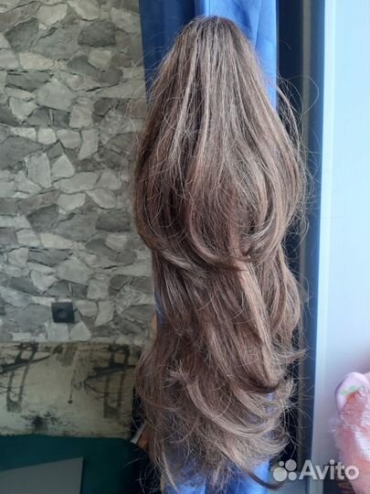 Парик,накладной хвост из натуральных волос