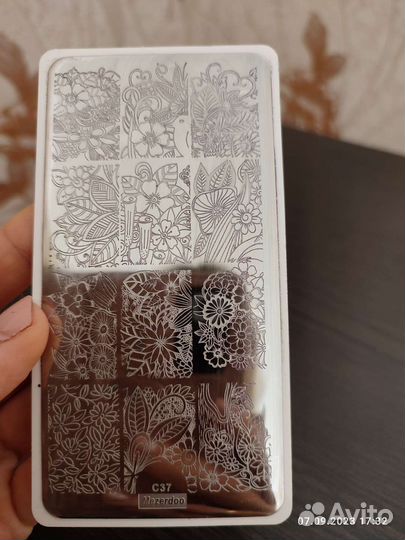 Пластины для стемпинга, пинцет для страз