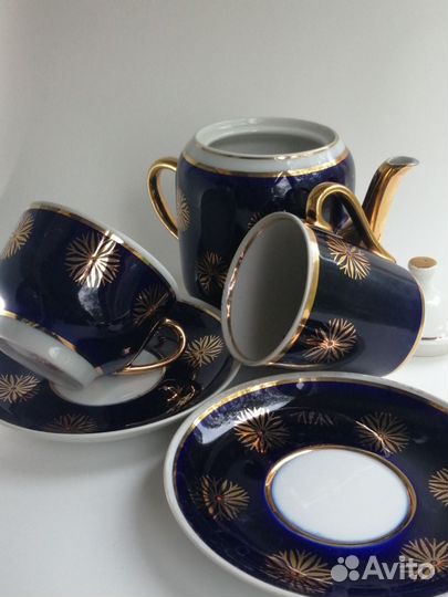 Сервиз чайный Кобальт Довбыш Хризантемы