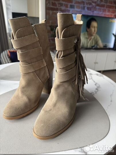 Казаки Zara натуральная замша 39