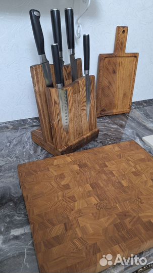 Подставка для ножей магнитная (массив ясеня)