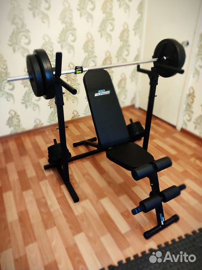 Скамья для жима и пресса со стойкой