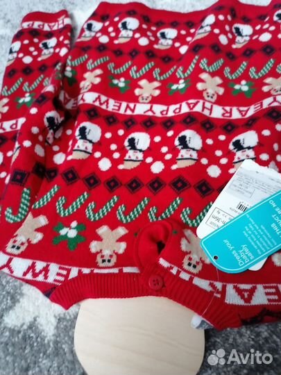 Новогодний джемпер новый 92 98