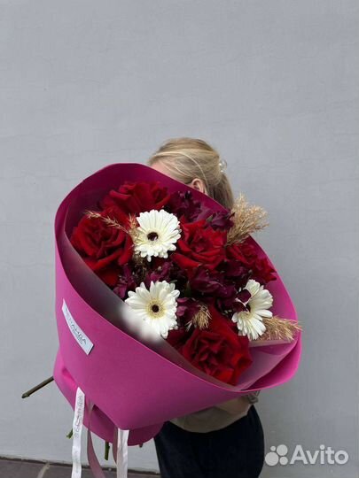 Букет цветов. Розы. Герберы