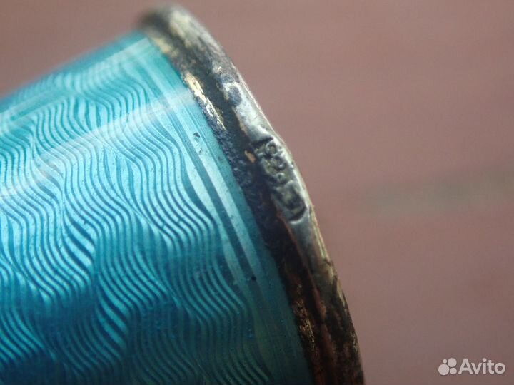 Наперсток серебро 84 проба Гильошированная эмаль