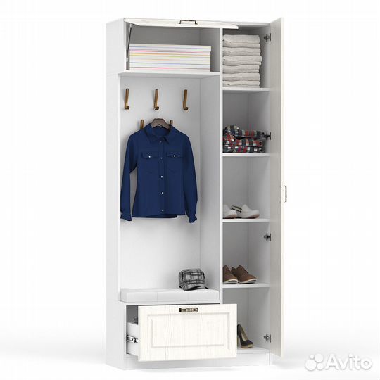 Прихожая Ливерпуль 13.21 цвет ясень ваниль/белый