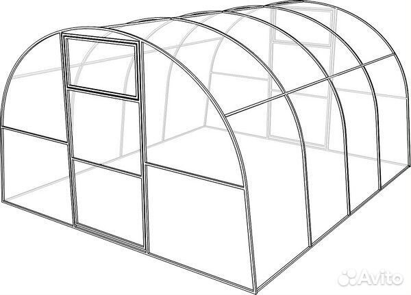 Теплица Дачница Стандарт 2,5*4м с поликарбонатом