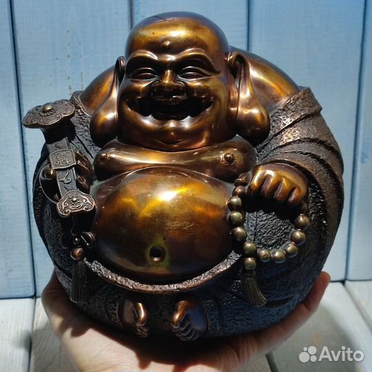 Смеющийся Будда, бронза 20 см