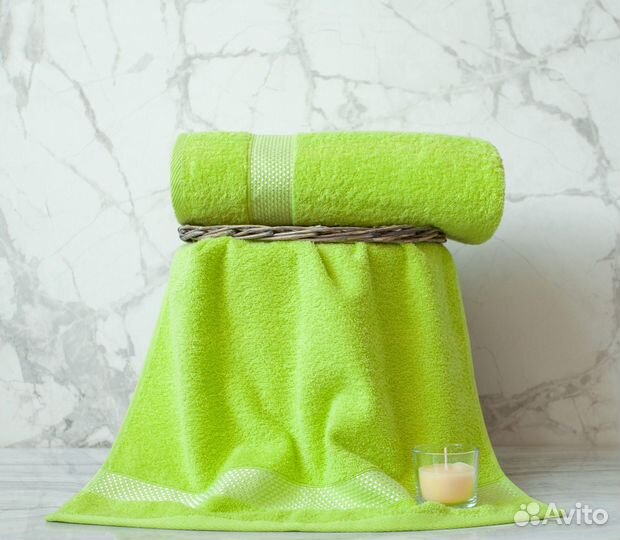 Большое махровое полотенце 70х130 для ванны Хлопок