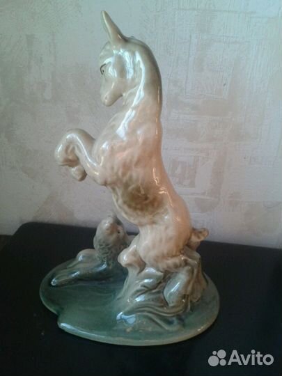 Козленок и щенок фарфоровая статуэтка СССР