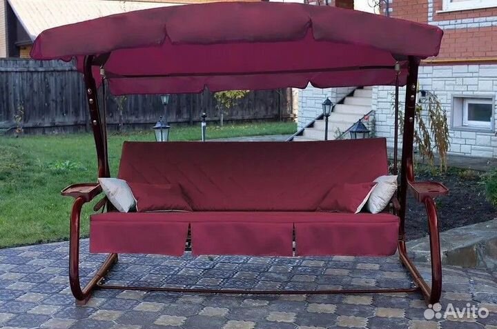 Тент для садовых качелей Милена бордовый