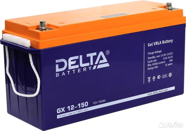 Аккумулятор гелевый Delta GX 12-150 А