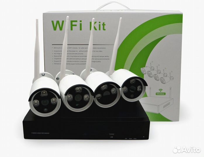 NEW Комплект видеонаблюдения 4 камеры ip wi-fi 5мп