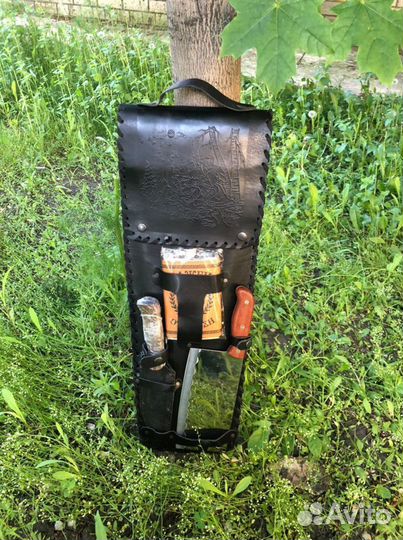 Кожаный колчан с шампурами