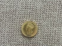 Золотая монета номиналом 1 доллар США 1862