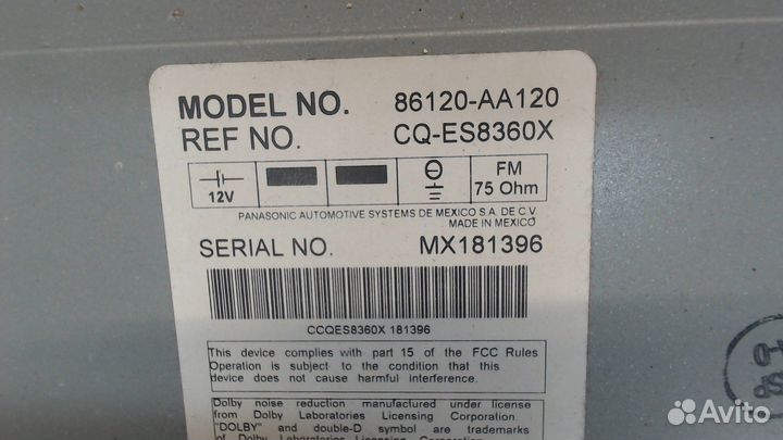 Магнитола Toyota Solara, 2006