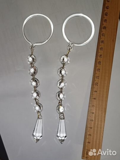 Хрустальные подвески редкие Чехия на рожок