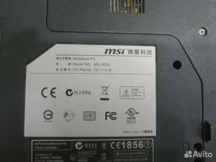 Ноутбук MSI MS 16G5