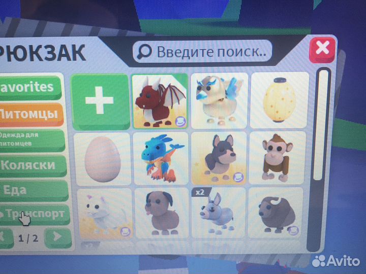 Пэты и машины в Adopt me