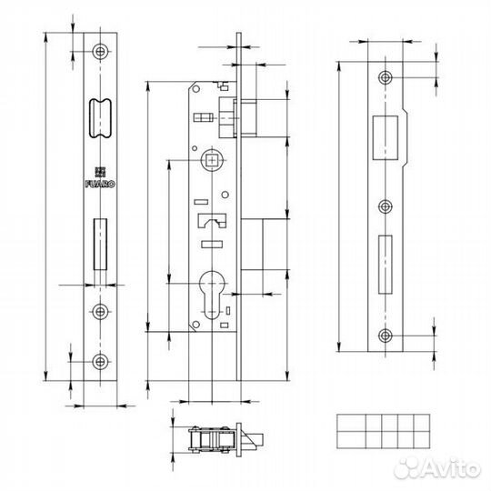 Корпус Fuaro (Фуаро) узкопрофильного замка с защел