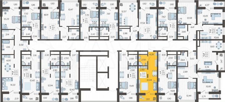 Квартира-студия, 23,7 м², 6/19 эт.