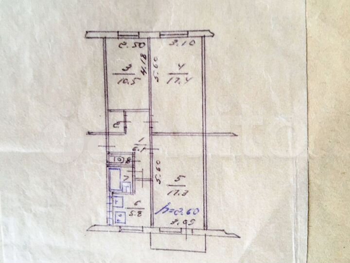 3-к. квартира, 62 м², 5/5 эт.