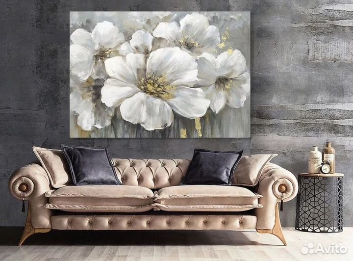 Картина маслом холст Великолепные Цветы Камелии