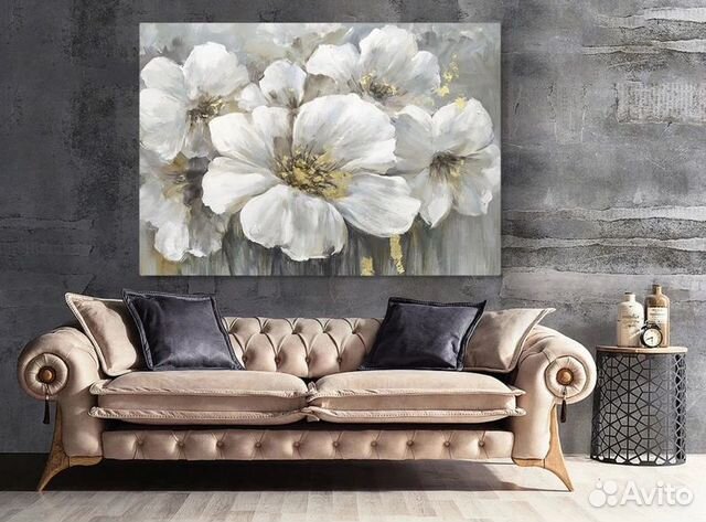 Картина маслом холст Великолепные Цветы Камелии