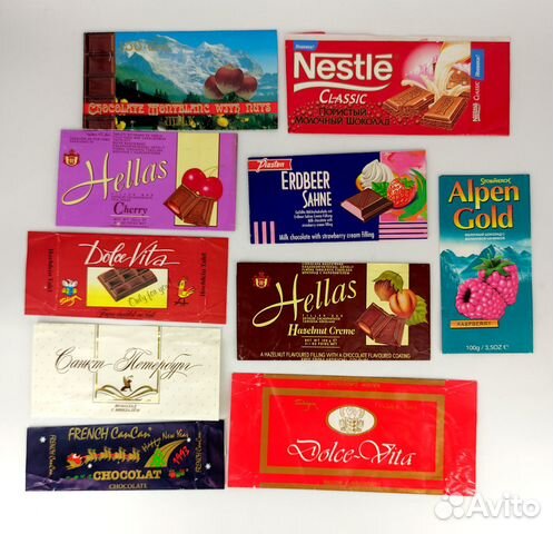 Обертка Фантик Этикетка шоколада 90х годов