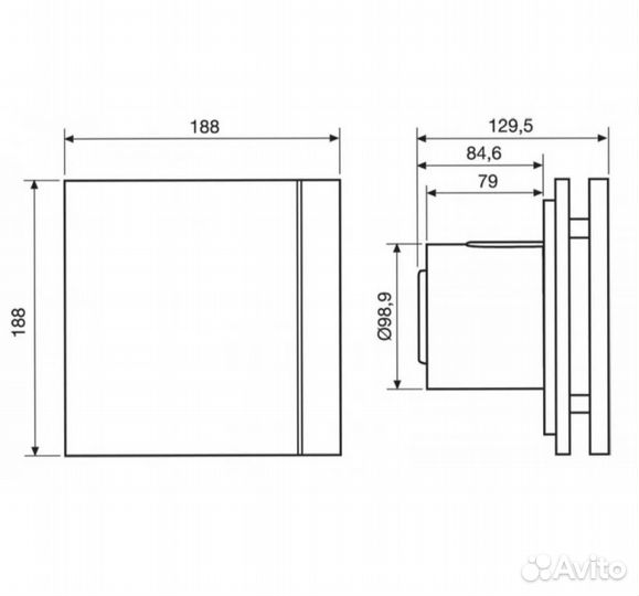 Вентилятор вытяжной 100 новый