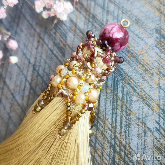 Кисти из бисера для шкатулок, комодов, сумочек