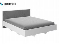 Кровать парящая Копенгаген 1.6 м белая / серый гра