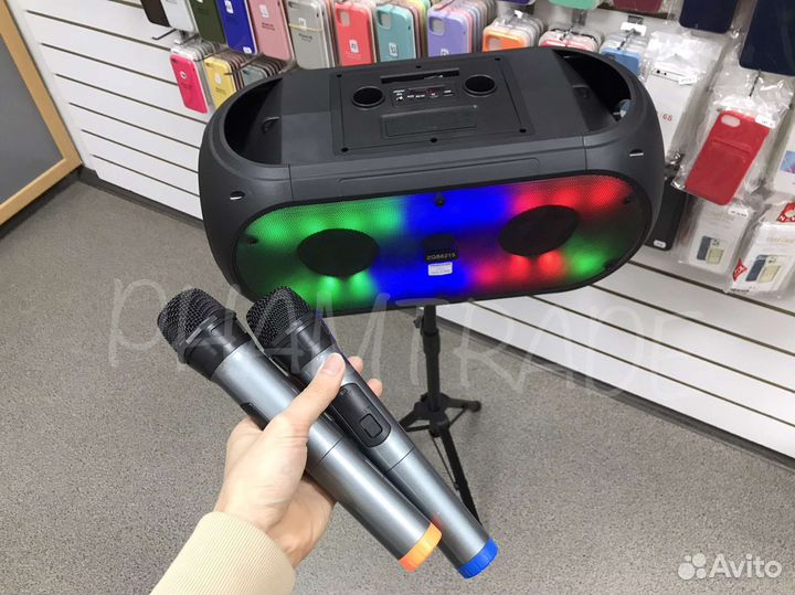 Большая блютуз колонка на стойке 80Вт арт.05