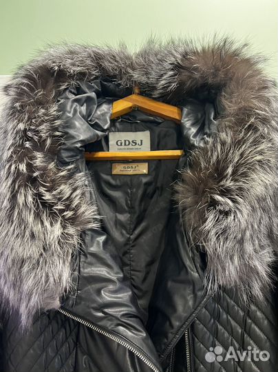 Кожаный пуховик