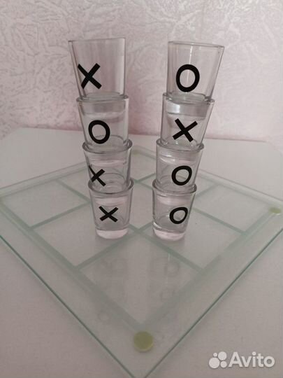 Набор рюмок со стеклянным подносом