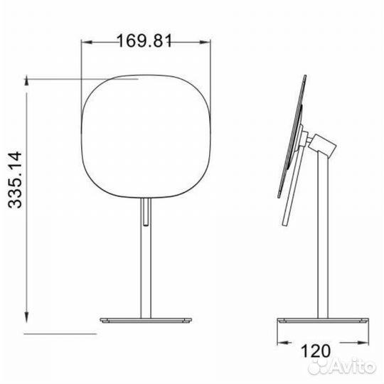 Зеркало настольное с увеличением 5х java S-M113LB