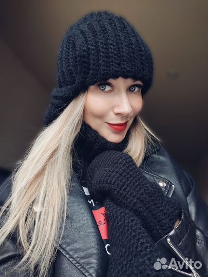 Шапка ушанка из ангоры