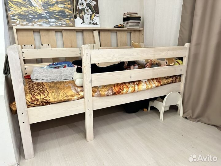 Двухярусная кровать натуральное дерево
