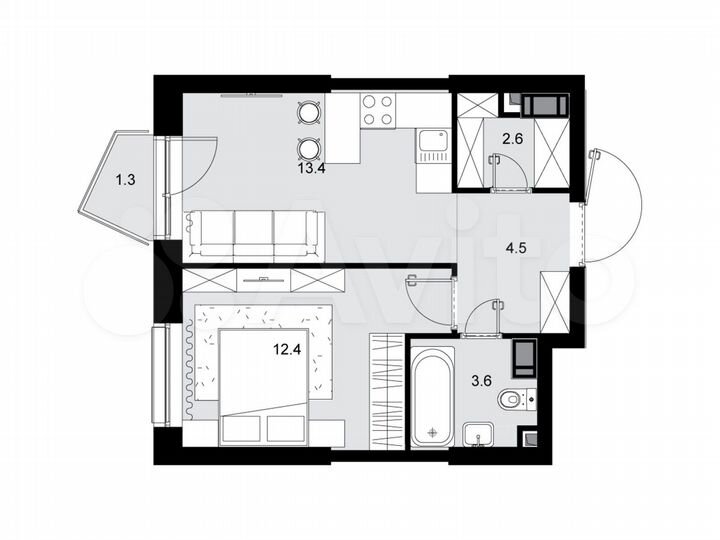 1-к. квартира, 36,9 м², 11/28 эт.