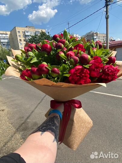 Пионы розы букеты доставка Нальчик