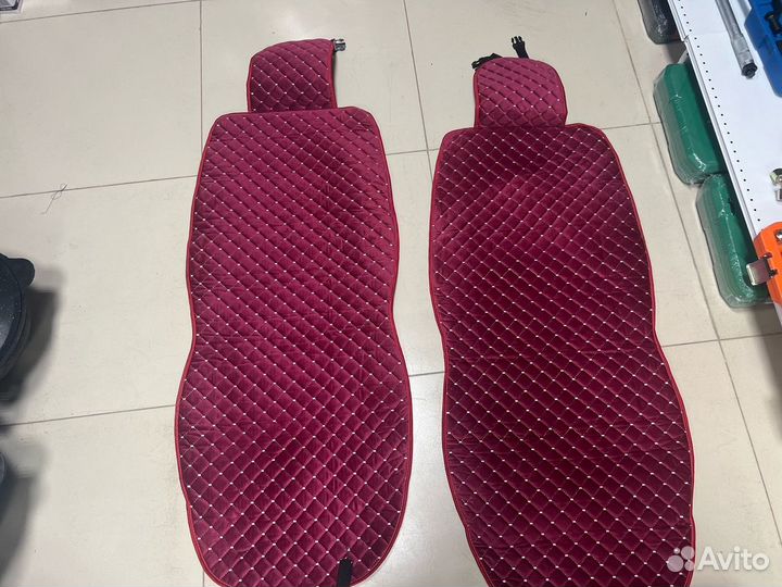 Комплект накидок велюр Premium красный