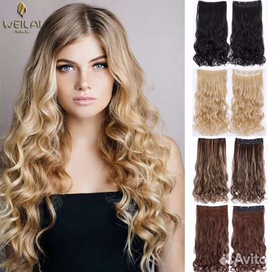 Волосы на заколках, хвост накладной, качество LUX