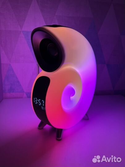 Блютуз колонка ночник часы будильник