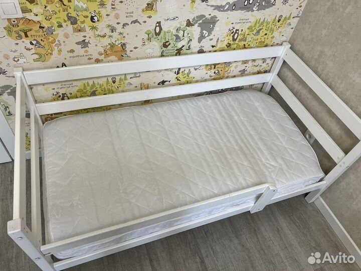 Детская кровать с матрасом 160х80 массив березы
