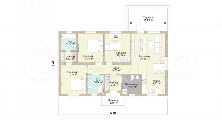 Дом 100 м² на участке 8 сот.