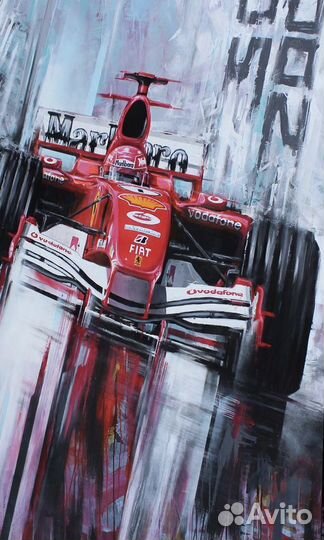 Картина маслом автомобиль f1 ferrari гонки