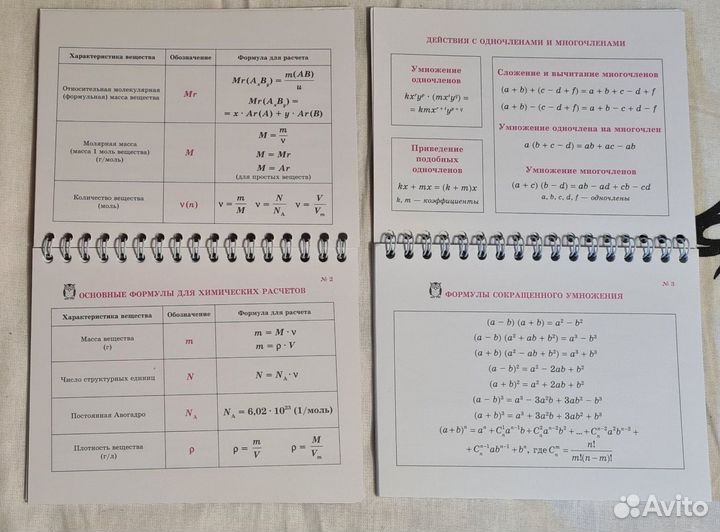 Новая Книжечка формулы на ладони по химии
